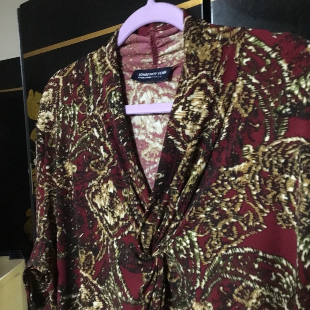 Jones of New York Burgundy Blouse * 1X - Picture 5 of 11
